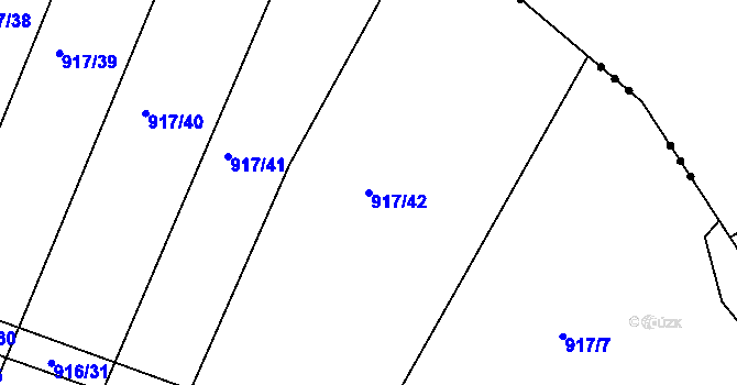 Parcela st. 917/42 v KÚ Silůvky, Katastrální mapa