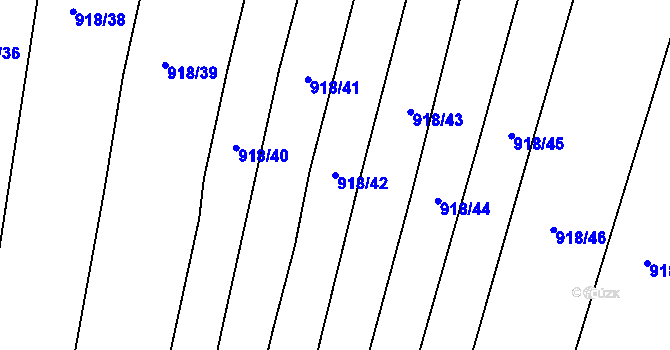 Parcela st. 918/42 v KÚ Silůvky, Katastrální mapa