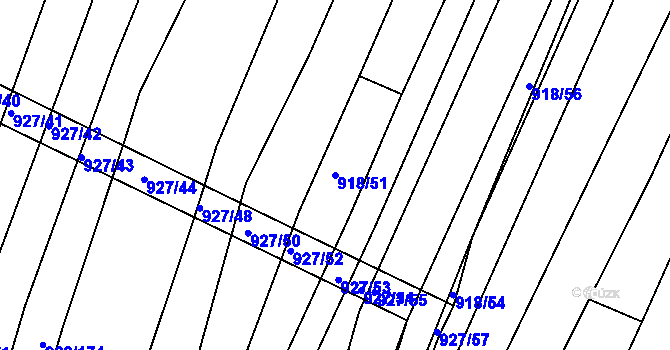 Parcela st. 918/51 v KÚ Silůvky, Katastrální mapa