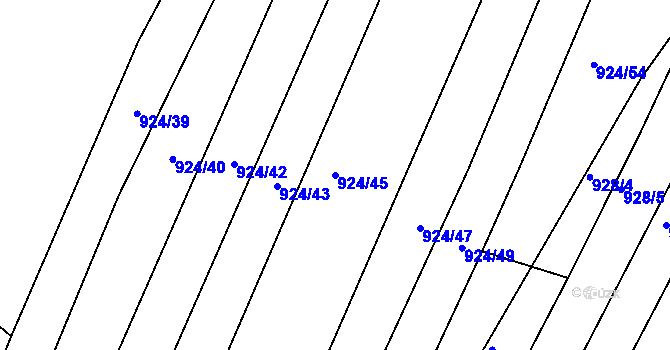Parcela st. 924/45 v KÚ Silůvky, Katastrální mapa