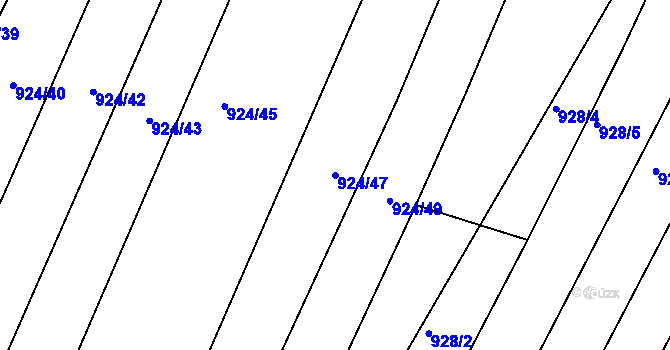 Parcela st. 924/47 v KÚ Silůvky, Katastrální mapa
