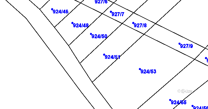 Parcela st. 924/51 v KÚ Silůvky, Katastrální mapa