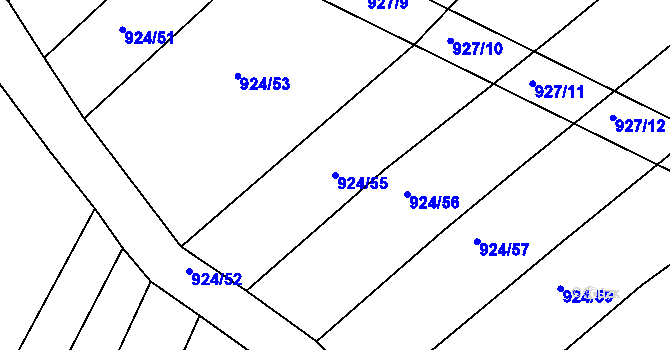 Parcela st. 924/55 v KÚ Silůvky, Katastrální mapa