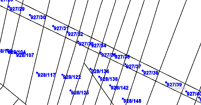Parcela st. 927/35 v KÚ Silůvky, Katastrální mapa