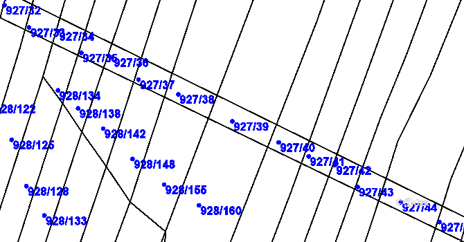 Parcela st. 927/39 v KÚ Silůvky, Katastrální mapa