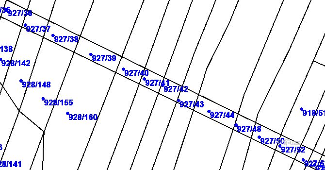 Parcela st. 927/42 v KÚ Silůvky, Katastrální mapa