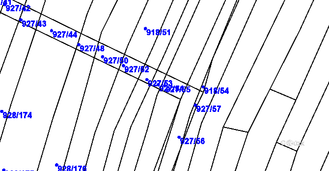 Parcela st. 927/55 v KÚ Silůvky, Katastrální mapa