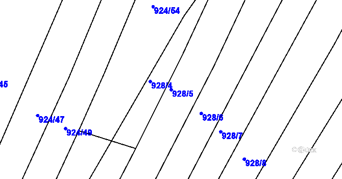Parcela st. 928/5 v KÚ Silůvky, Katastrální mapa