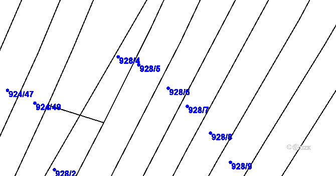 Parcela st. 928/6 v KÚ Silůvky, Katastrální mapa