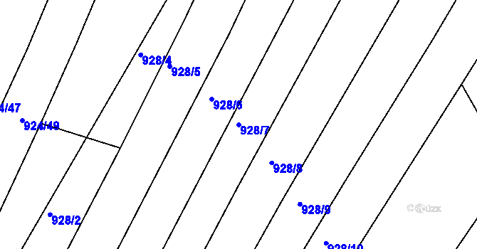 Parcela st. 928/7 v KÚ Silůvky, Katastrální mapa