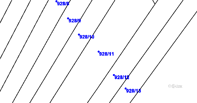 Parcela st. 928/11 v KÚ Silůvky, Katastrální mapa