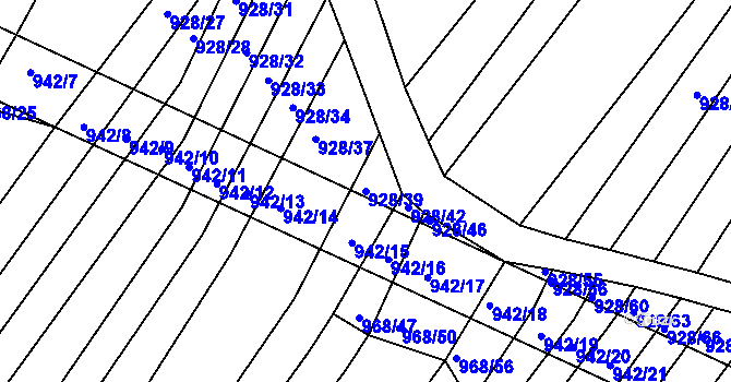 Parcela st. 928/39 v KÚ Silůvky, Katastrální mapa