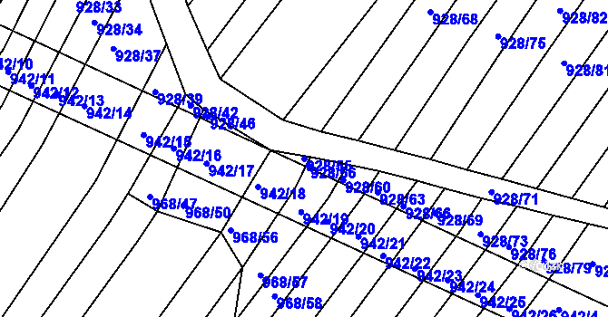 Parcela st. 928/55 v KÚ Silůvky, Katastrální mapa