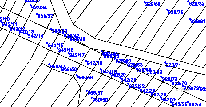 Parcela st. 928/56 v KÚ Silůvky, Katastrální mapa