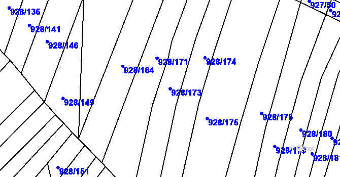Parcela st. 928/173 v KÚ Silůvky, Katastrální mapa