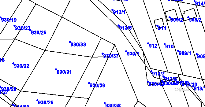Parcela st. 930/37 v KÚ Silůvky, Katastrální mapa