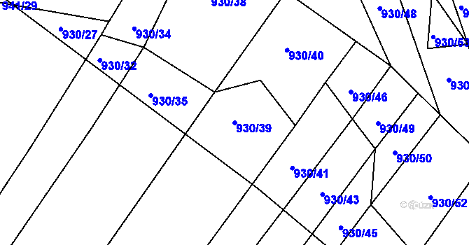 Parcela st. 930/39 v KÚ Silůvky, Katastrální mapa