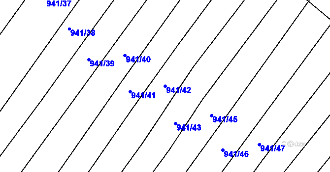 Parcela st. 941/42 v KÚ Silůvky, Katastrální mapa