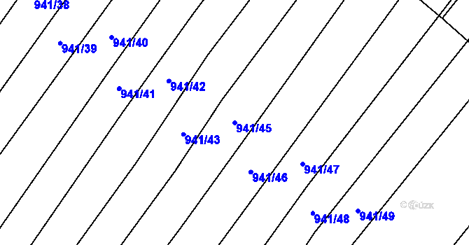 Parcela st. 941/45 v KÚ Silůvky, Katastrální mapa