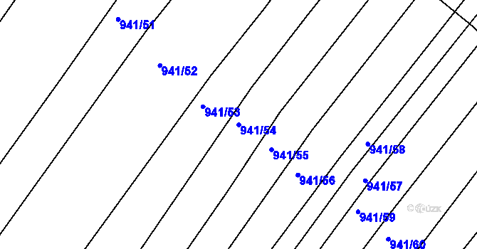 Parcela st. 941/54 v KÚ Silůvky, Katastrální mapa