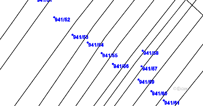 Parcela st. 941/55 v KÚ Silůvky, Katastrální mapa