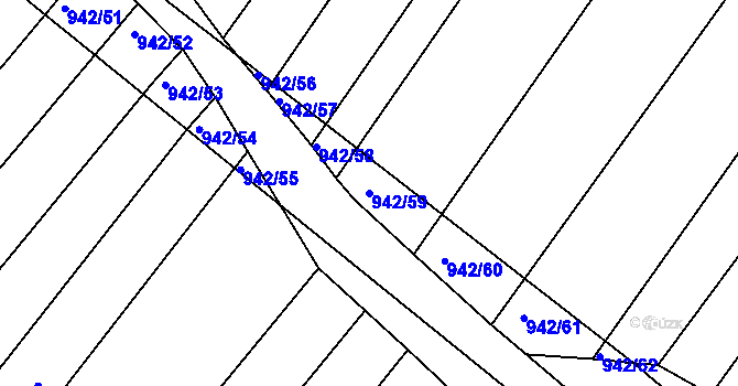 Parcela st. 942/59 v KÚ Silůvky, Katastrální mapa