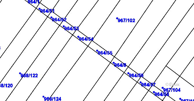 Parcela st. 964/55 v KÚ Silůvky, Katastrální mapa