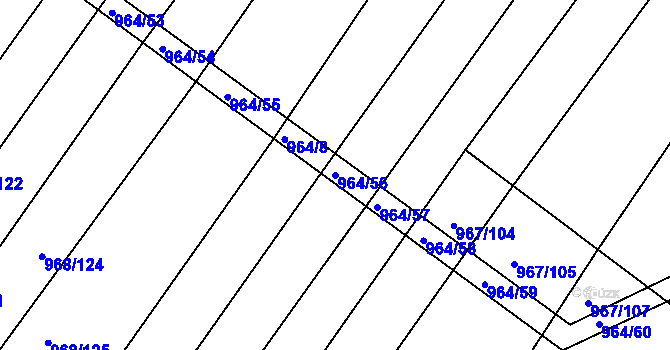 Parcela st. 964/56 v KÚ Silůvky, Katastrální mapa