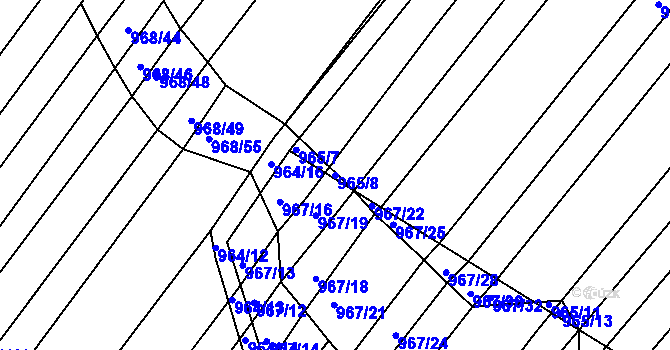 Parcela st. 965/8 v KÚ Silůvky, Katastrální mapa