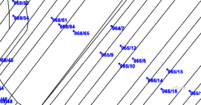 Parcela st. 965/9 v KÚ Silůvky, Katastrální mapa