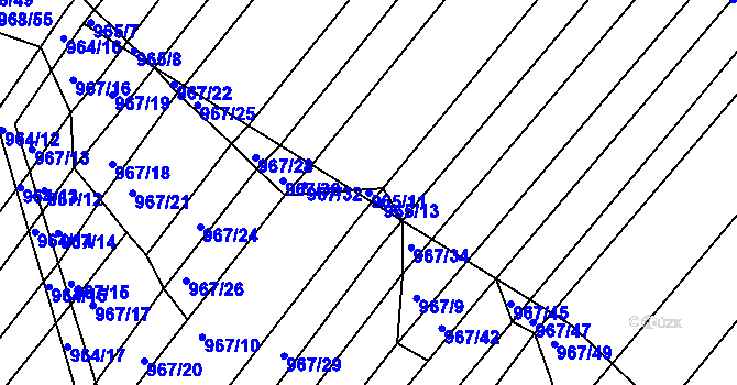 Parcela st. 965/11 v KÚ Silůvky, Katastrální mapa