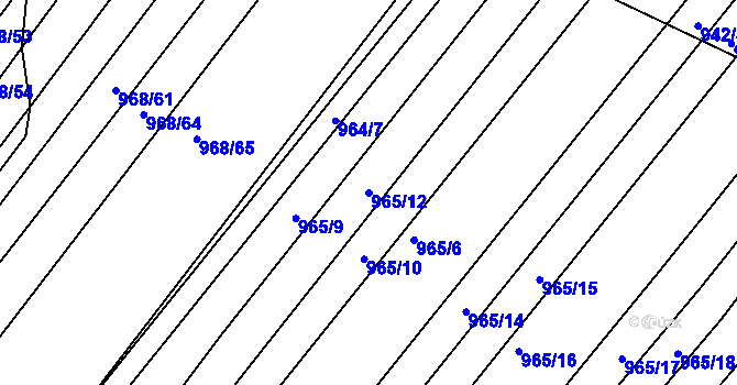 Parcela st. 965/12 v KÚ Silůvky, Katastrální mapa