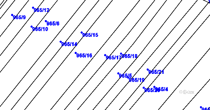 Parcela st. 965/17 v KÚ Silůvky, Katastrální mapa