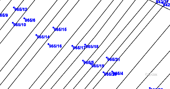 Parcela st. 965/18 v KÚ Silůvky, Katastrální mapa