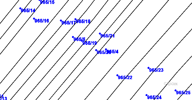 Parcela st. 965/20 v KÚ Silůvky, Katastrální mapa