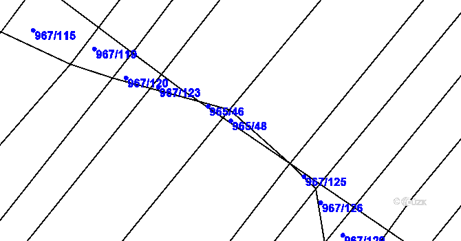 Parcela st. 965/48 v KÚ Silůvky, Katastrální mapa