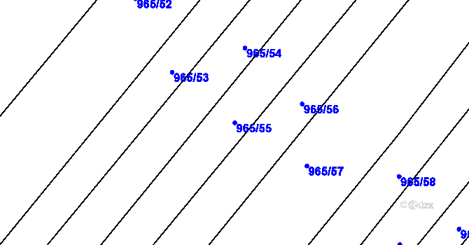 Parcela st. 965/55 v KÚ Silůvky, Katastrální mapa