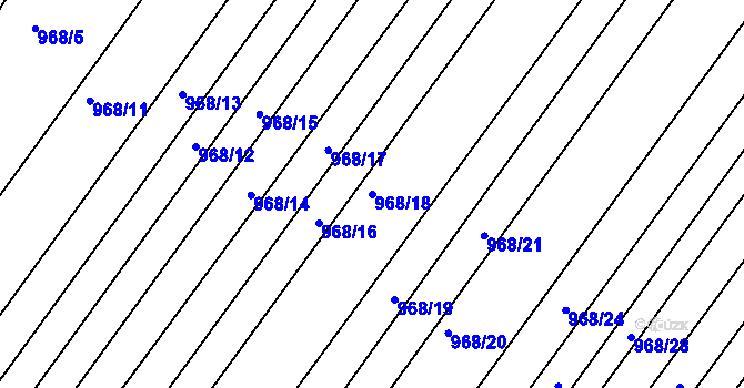 Parcela st. 968/18 v KÚ Silůvky, Katastrální mapa