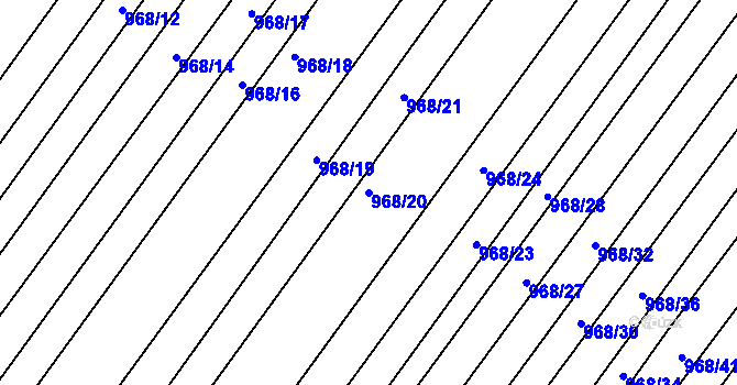 Parcela st. 968/20 v KÚ Silůvky, Katastrální mapa