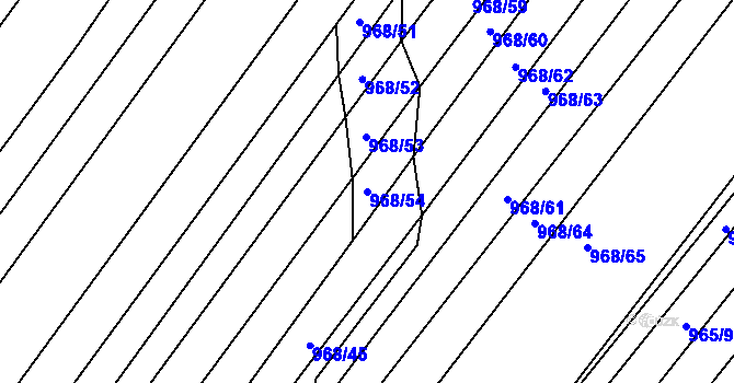 Parcela st. 968/54 v KÚ Silůvky, Katastrální mapa