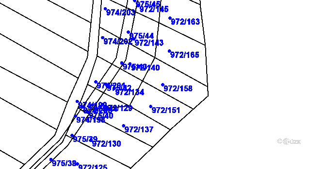 Parcela st. 972/158 v KÚ Silůvky, Katastrální mapa