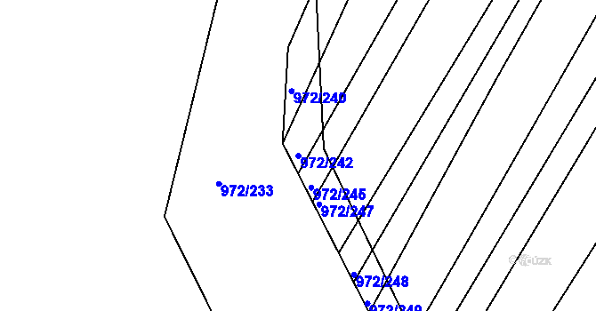 Parcela st. 972/242 v KÚ Silůvky, Katastrální mapa
