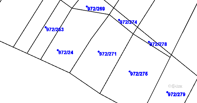 Parcela st. 972/271 v KÚ Silůvky, Katastrální mapa