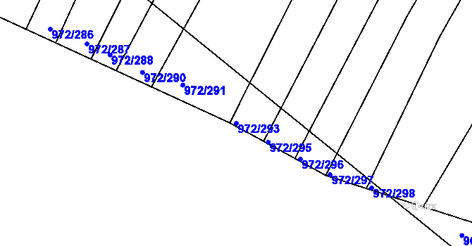 Parcela st. 972/293 v KÚ Silůvky, Katastrální mapa