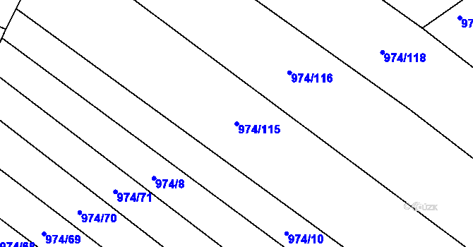 Parcela st. 974/115 v KÚ Silůvky, Katastrální mapa