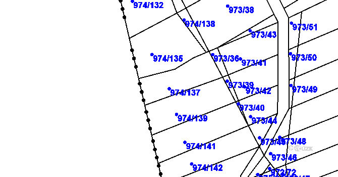 Parcela st. 974/137 v KÚ Silůvky, Katastrální mapa