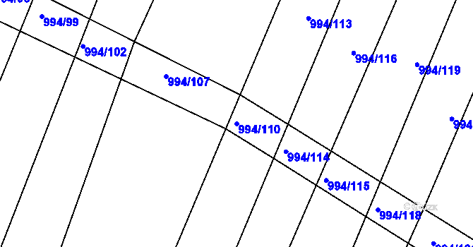 Parcela st. 994/110 v KÚ Silůvky, Katastrální mapa