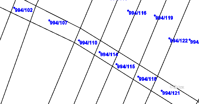 Parcela st. 994/114 v KÚ Silůvky, Katastrální mapa