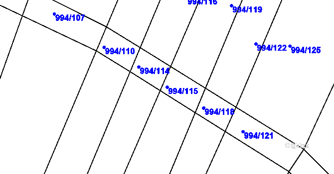 Parcela st. 994/115 v KÚ Silůvky, Katastrální mapa