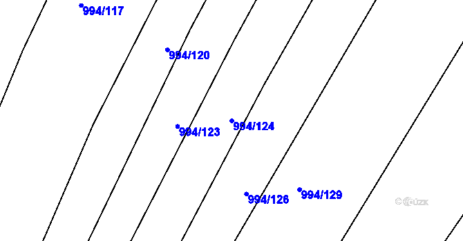 Parcela st. 994/124 v KÚ Silůvky, Katastrální mapa